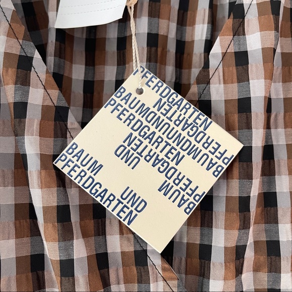 Baum und Pferdgarten Adalaine Checked Wrap Dress in Tabacco Gingham midi - Picture 10 of 16